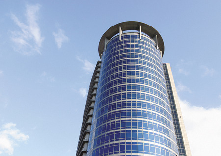 Low angle view of an office buildingの写真素材