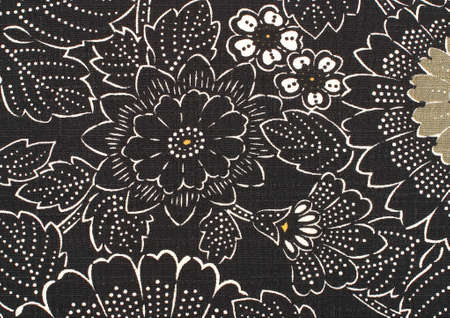 Close-up of a floral print on fabricの写真素材