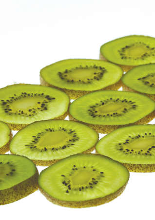 Close-up of slices of kiwi fruitの写真素材
