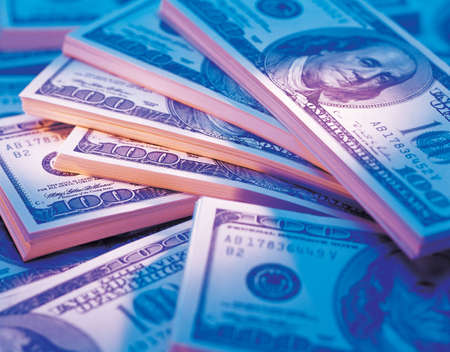 Close-up of wads of currency notes