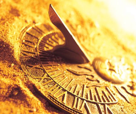 Close-up of a sun dialの写真素材