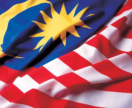 Close-up of the Malaysian flagの写真素材