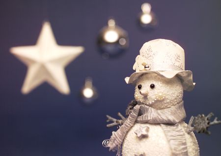 Close-up of a snowman decoration
