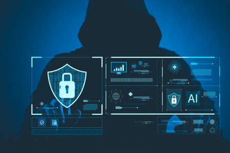 cyber security essentials, digital crime prevention by anonymous hackers, personal data security and...