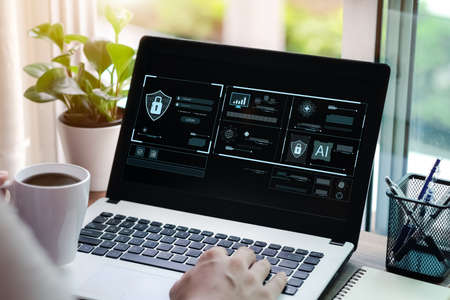 Concept of cyber security, information security and encryption, secure access to user's personal...