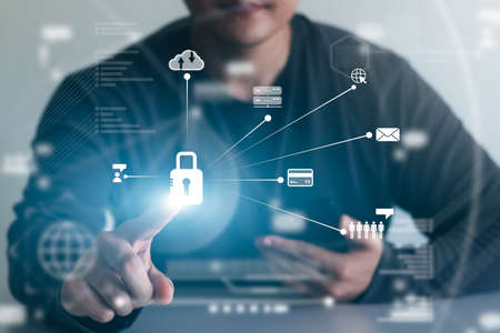 Internet network security privacy protection concept. information security and encryption, secure...