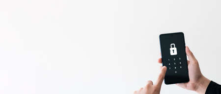 Cyber security internet and networking concept. information security and encryption, secure access to user's personal information, secure Internet access, cybersecurity.の写真素材