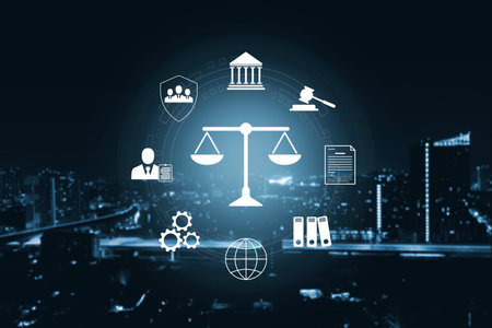 Concepts of law, order, regulation and digital justice, Judgment, Legislature, Litigation, Civil...