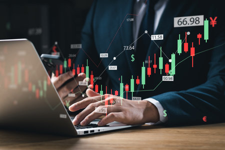 Businessman, global business growth analysis and stock asset investment chart, global economic trend...