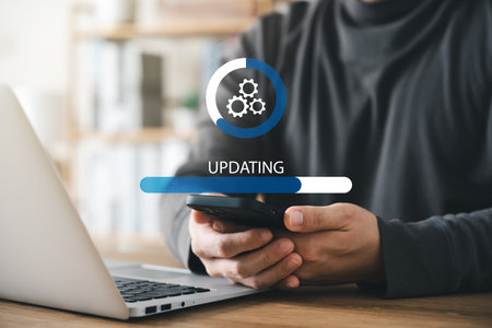 Operating system upgrade concept, installation and update process, modernize your equipment, and...