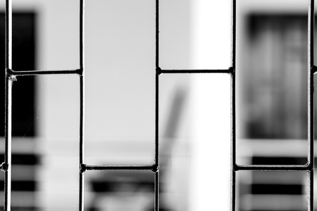 Jail or prison cell. Looking for freedomの写真素材