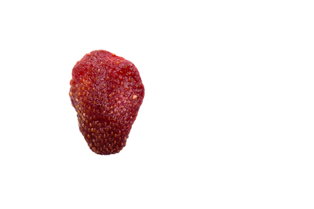 dried strawberry. Isolated on white background with clipping path and copy spaceの写真素材