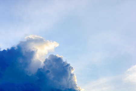 fluffy cloud on sky, dramatic cloudy sky backgroundの写真素材