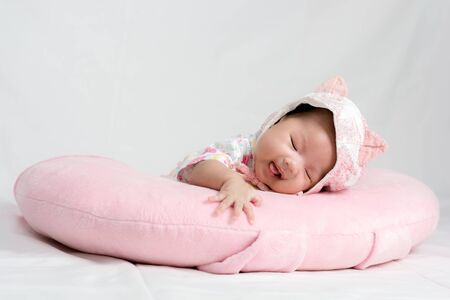 Portrait of adorable baby girlの写真素材