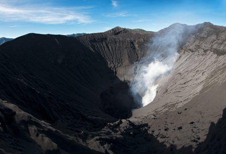 Hole of Mt. bromo crater at Bromo tengger semaru national park.の写真素材