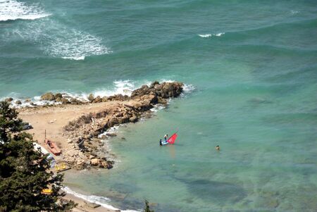 Sailing by the Haifa Coastの写真素材