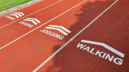 Athletic running track for running,jogging,walking. Sign for Sport and exercise concept.