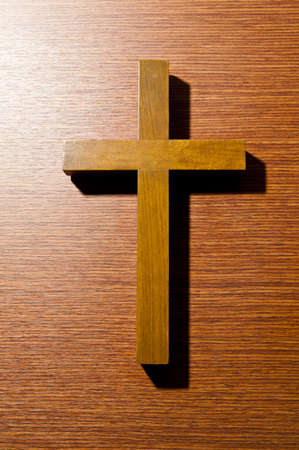 Close up wooden crossの写真素材