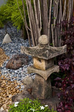Lantern of Chinese house style in the gardenの写真素材
