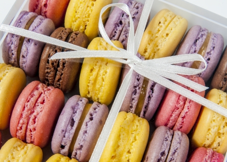 Colorful cake in transparency boxの写真素材