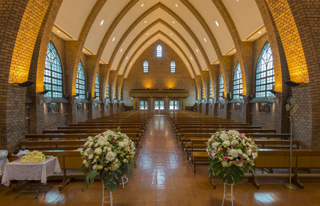 Pathway of Catholic church in Thailandのeditorial素材