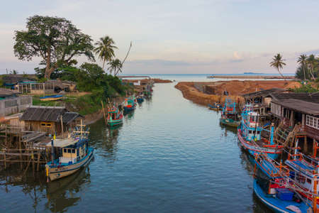 Village of fisherman boat near the seaのeditorial素材
