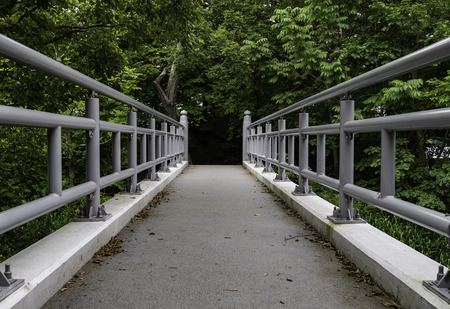 strength bridge with fence and treeの写真素材