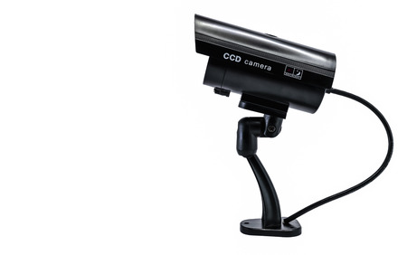 Side view of Surveilance CCD camera isolated on white background