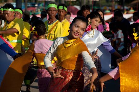 SUKHOTHAI, THAILAND - NOV 10  Loy Krathong festival in Sukhothai People parade in Loy Krathong festival on November 10,2011 in Sukhothai, Thailand  のeditorial素材