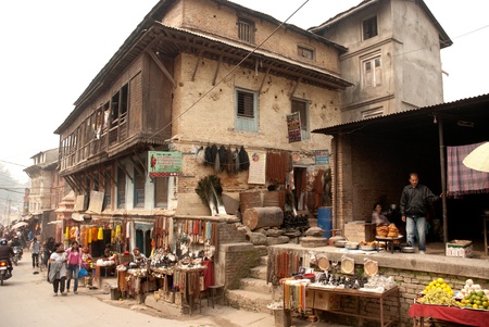 Souvinirshop on the road in Pashupatinath temple,Kathmandu,Nepal のeditorial素材