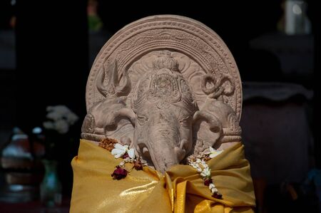  Stone Hanuman sculpture in temple ,Thailand 