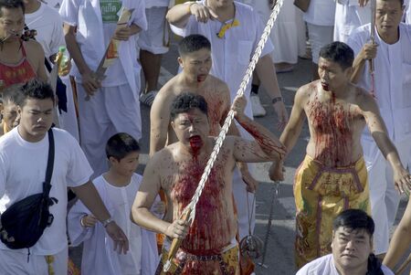 Vegetarian festival in Phuket , Southern of Thailand  