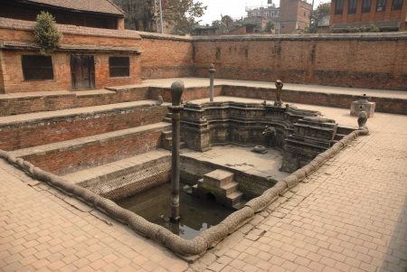 Carving decorations in the water reservoirs in Kathmandu city,Nepal のeditorial素材