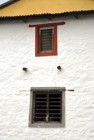 Windows at countryside house in Nepal  のeditorial素材