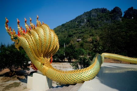 Back of Serpant at Thai church の写真素材