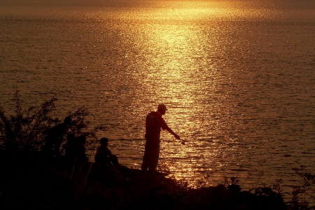 Fishing at Sunset 