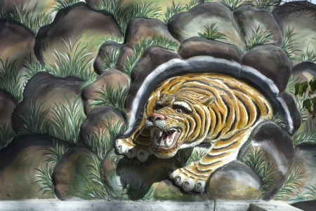 Tiger sculptureの写真素材