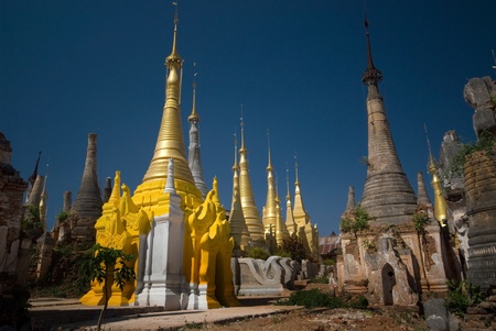 Ancient Buddhist temple in the area of the famous Inle lake in Myanmar  の写真素材