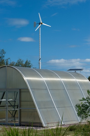 Sauna room and windmill 