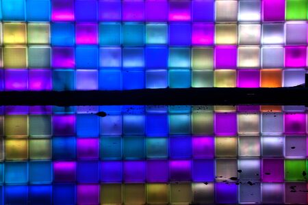 Rainbow colorful on the wall and reflection  の写真素材