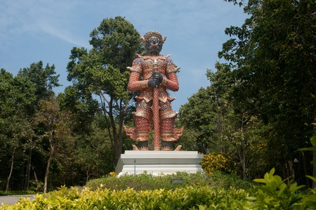 Giant statue is guardians in Thai temple  の写真素材
