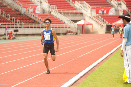 PHATUMTANI,THAILAND-SEPTEMBER,6   Men player action 4 x 400 relay in Thailand Open Athletic...