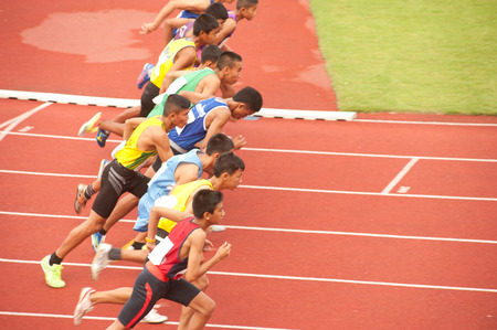 PHATUMTANI,THAILAND – SEPTEMBER,6  Groups of player action of 1500 m  in Thailand Open Athletic...