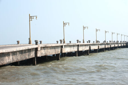 Old public pier on Southern of Thailand  の写真素材