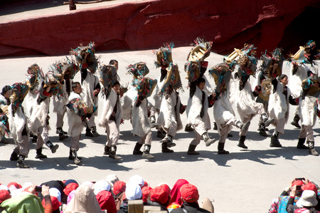 LIJIANG,CHINA-MARCH 16   Actors participate Impression Lijiang live performance on March 16,2014,at Yunnan Lijiang Ganhaizi Blue Moon theater in Lijiang, Yunnan Province at Southwestern of China のeditorial素材