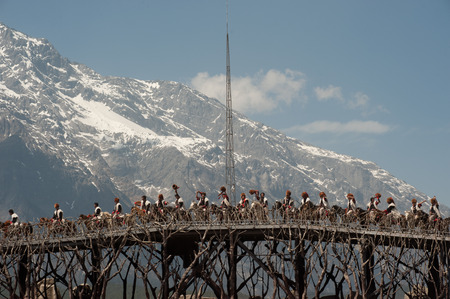 LIJIANG,CHINA-MARCH 16   Actors participate Impression Lijiang live performance on March 16,2014,at...