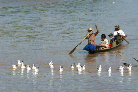 Daily life in canal near Inle lake,Myanmar のeditorial素材