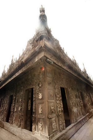 Wood carving at Shwenandaw Monastery in Mandalay,Myanmar の写真素材