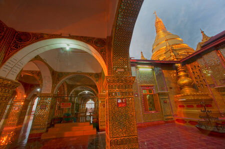 Myanmar Arch door of Sutaungpyai Pagoda,Mandalay Hill in Myanmar.のeditorial素材