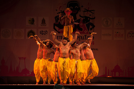 India Harmony Dance in Opening Ceremony in Harmony World Puppet Carnival in Bangkok,Thailand .のeditorial素材